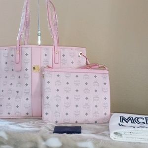 MCM Liz Reversible Tote in Powder Pink